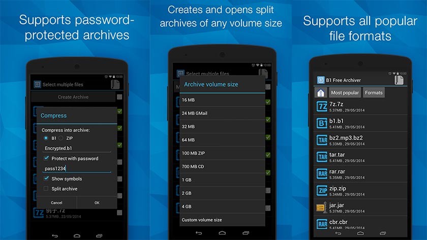 application android pour fichier zip