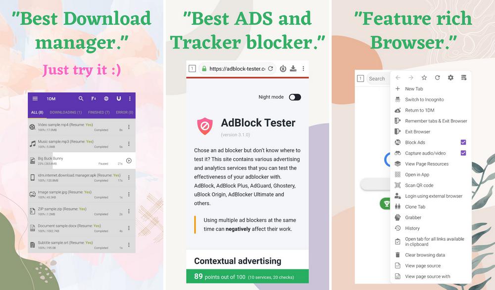 1DM - gestionnaire de téléchargement pour Android