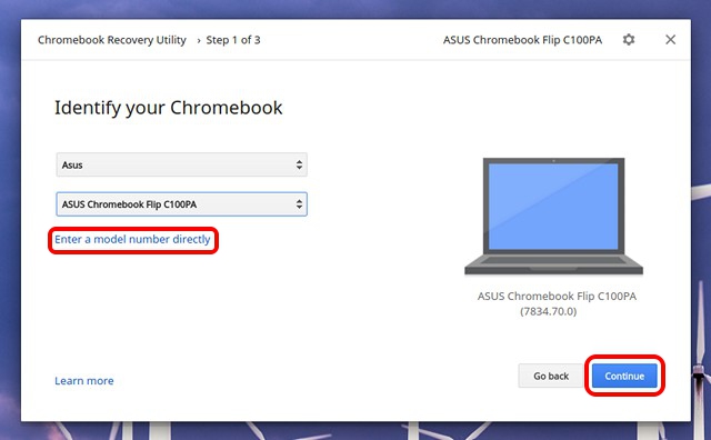 Chromebook-Recovery-Utility-select-model