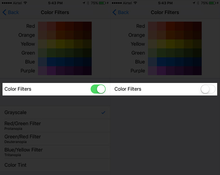Comment utiliser les filtres de couleur dans iOS 10 sur iPhone ou iPad 7