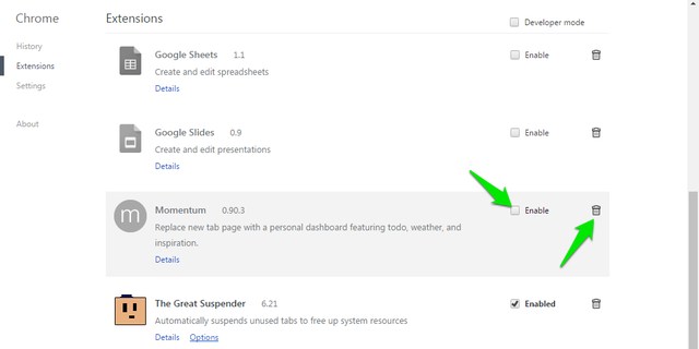 Disable-chrome-extension