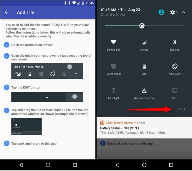créer sur mesure Tiles pour Quick Settings Menu Android 5