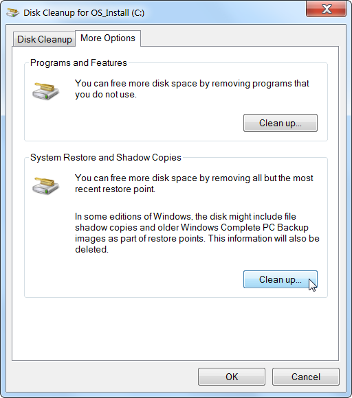 libérer l'espace disque dur Sous Windows 4