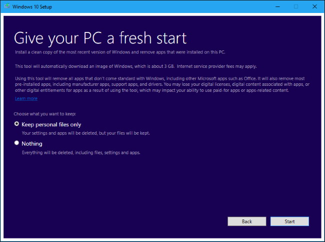 réinstaller facilement de Windows 10 Sans le Bloatware 3