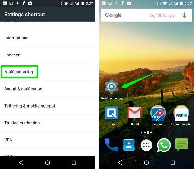 Android-Notification-log-Widget