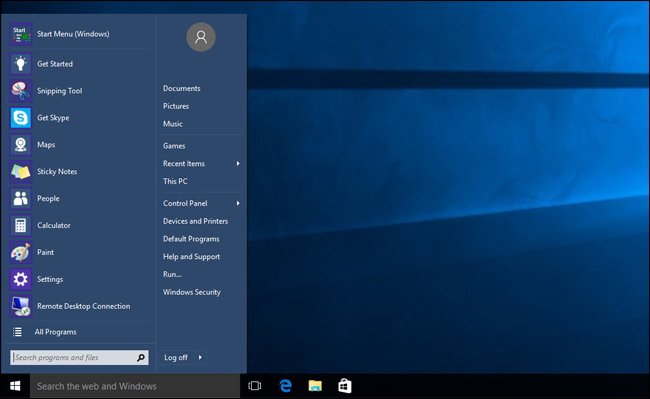 Apportez Le menu Démarrer de Windows 7 vers Windows 10 -3