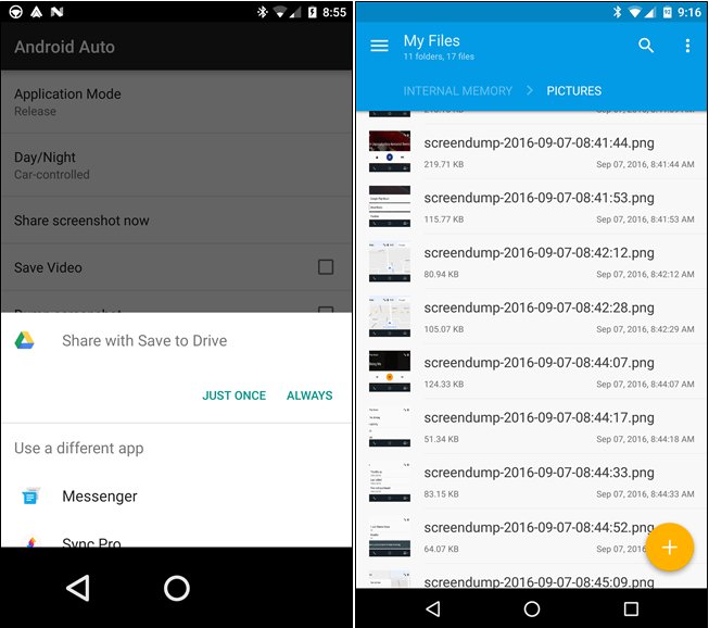 Captures d'écran sur Android Auto 3