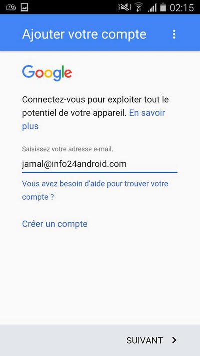 Comment ajouter un autre compte Google Sur Android 5