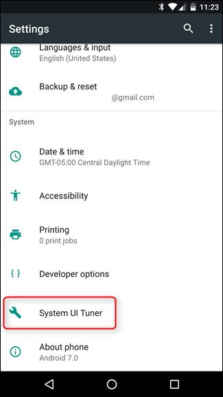 Comment faire pour activer System Tuner UI d'Android 2