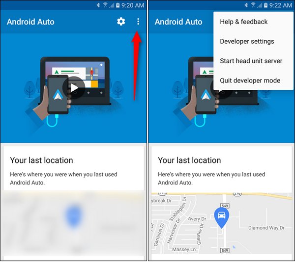 activer les paramètres de développeur sur Android Auto 2