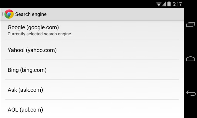 moteur de recherche par défaut sur téléphone ou tablette 1
