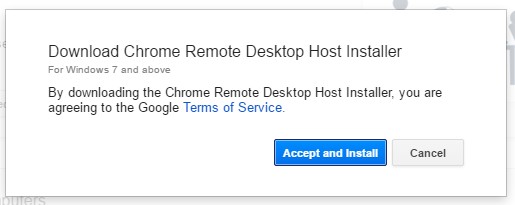 Chrome Remote Desktop Installer hôte