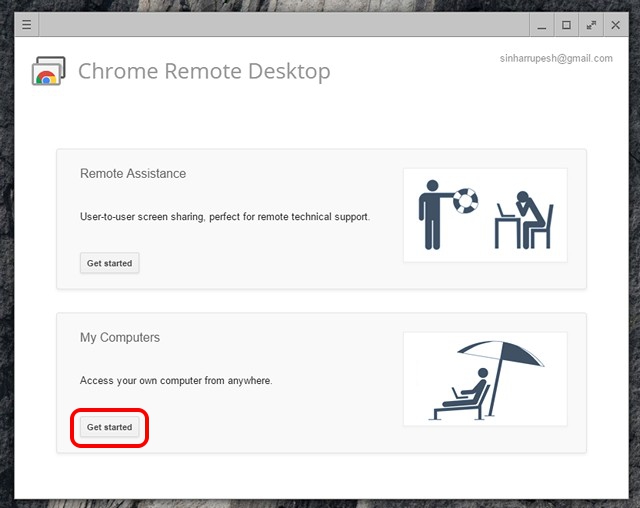 Chrome Remote Desktop de Windows