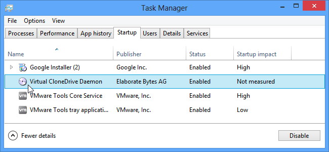 Désactivation de programmes de démarrage dans Windows