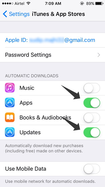 Désactiver les mises à jour automatiques d'applications  sur iPhone