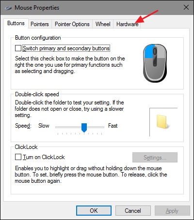 Propriétés de la souris