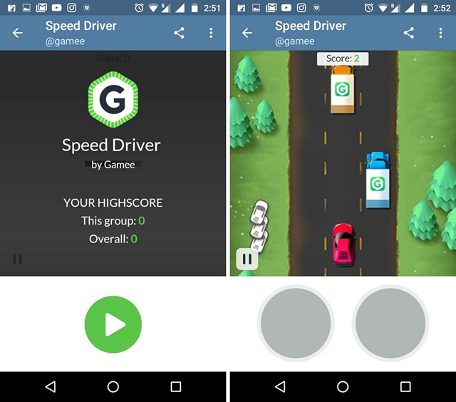 Telegram-Messenger-Speed-Driver-Game