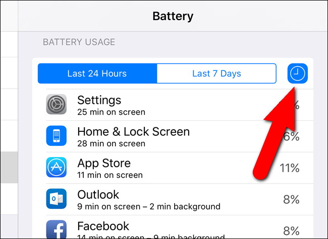 Utilisation Voir les applications par batterie 2