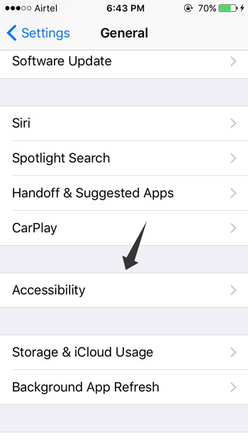 accessibilité des paramètres