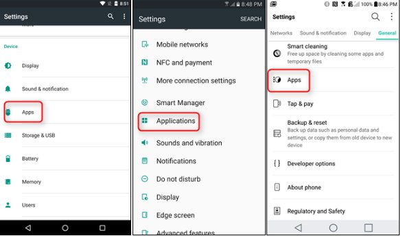 configurer les applications par défaut sur Android 1