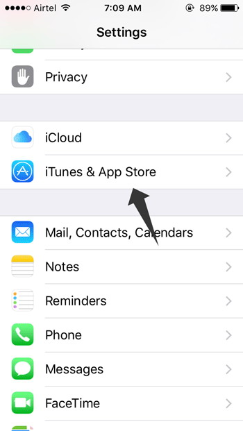 iTunes et App Store réglages sur iOS