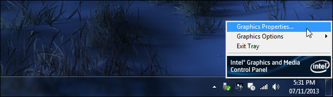 intel ouvert panneau de commande graphique