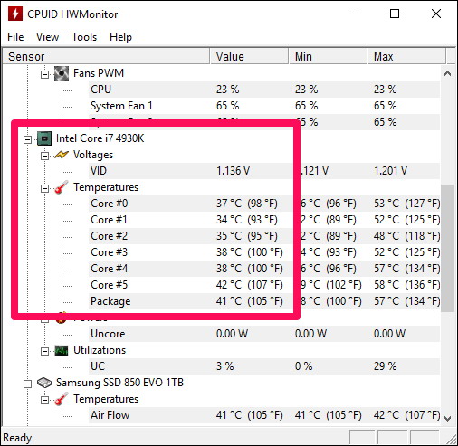 la température de votre CPU