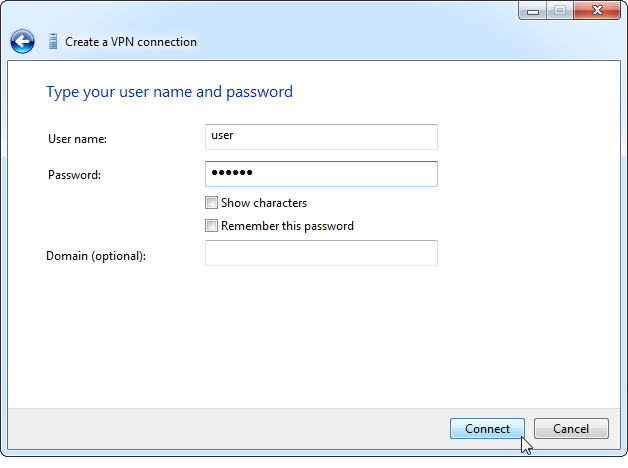 le nom d'utilisateur et mot de passe de votre fournisseur de VPN
