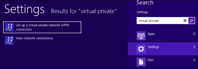 se connecter à un VPN sur Windows 8