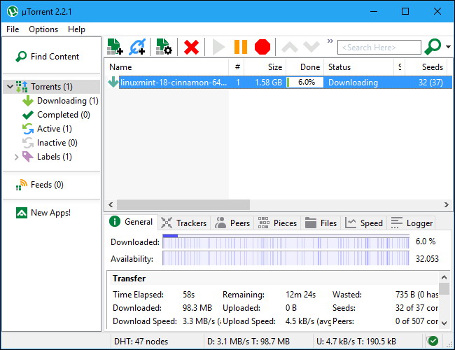 uTorrent 2.2.1