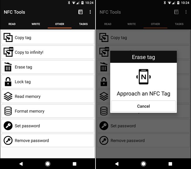 Effacer votre NFC Tag