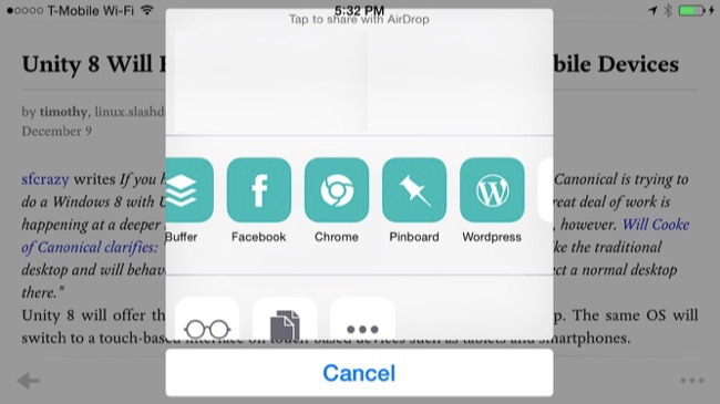 Utilisez la feuille Partager