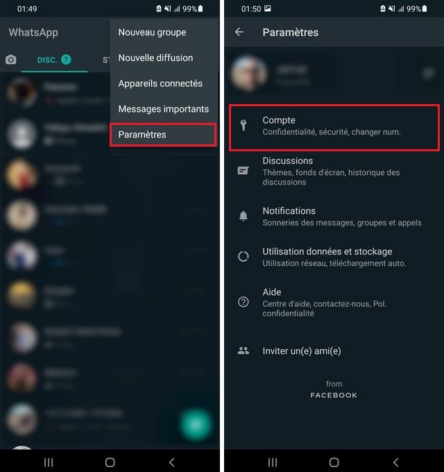 Paramètres WhatsApp