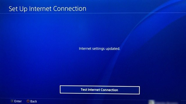 Test de connexion Internet sur PS4