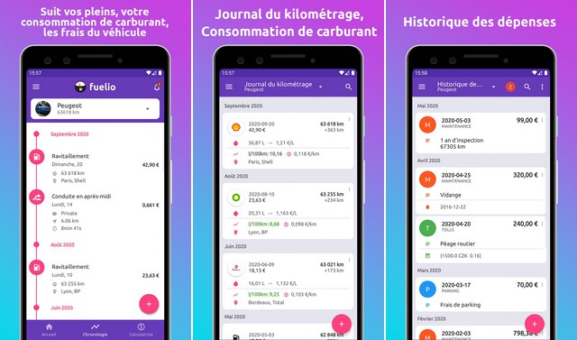 Fuelio - application à utiliser en voiture