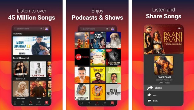 Gaana - meilleure application de musique gratuites
