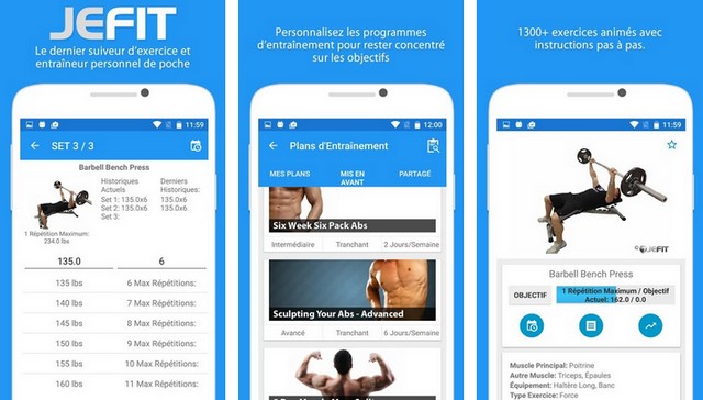 JEFIT Suiveur Entraînement Gym