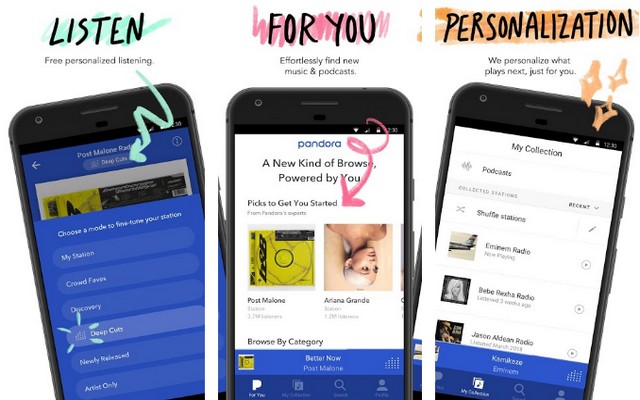 Pandora - meilleure application de musique gratuites