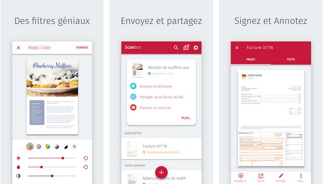 Scanbot - applications pour numériser des documents