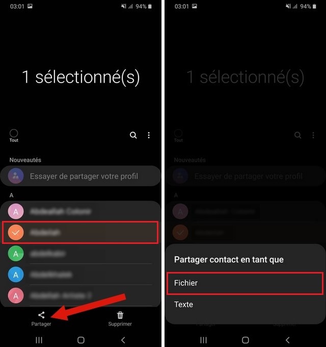 Transférer des contacts d'Android vers iPhone à l'aide d'un fichier VCF