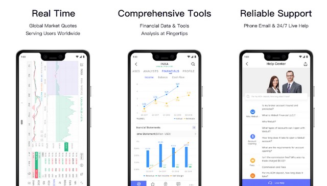 Webull - applications d'investissement