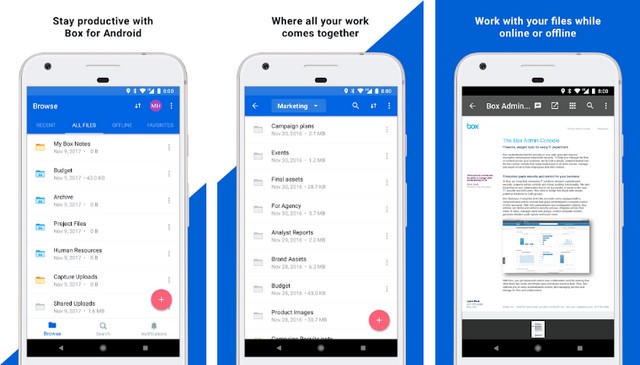 Box - meilleur application de stockage cloud