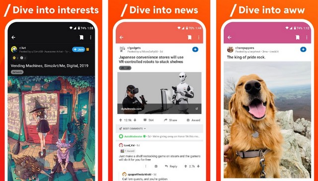 Reddit - meilleure application comme Instagram