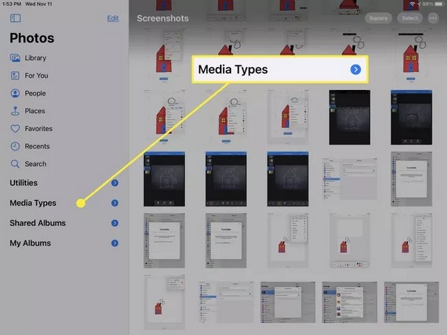 Tap to expand Media Types