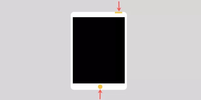 Screenshot on iPad with a home button