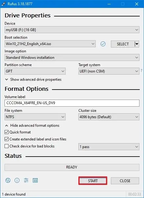 Créer une clé USB d'installation de Windows 10 avec Rufus