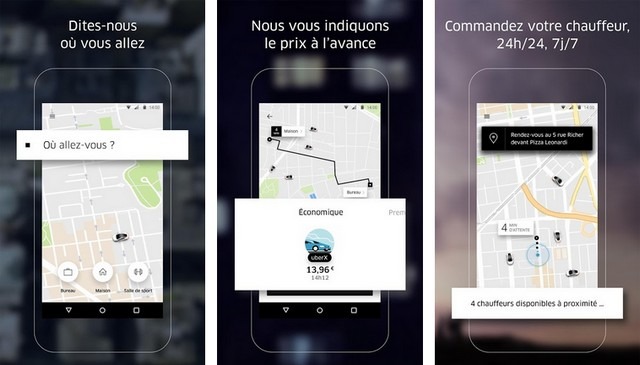 Uber - applications pour gagner de l'argent