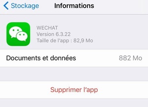 Supprimer une application sur iPhone dans les Paramètres