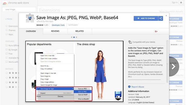 Extension Correspondant à Des Formats D'images