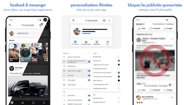 Swipe pour Facebook - alternatives à l'application Facebook